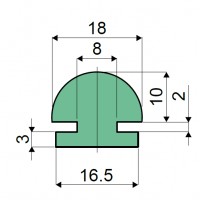 PE профил "гъба" 15x16,5 /L=3000/ (373 / 83882)